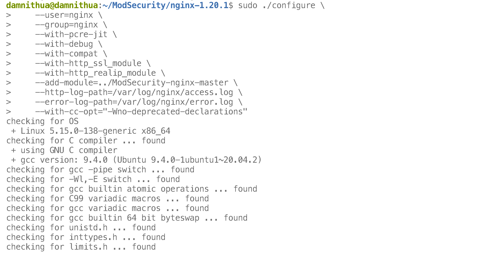 开源WAF--ModSecurity编译安装教程（Ubuntu20.04，Nginx）_modsecurity安装