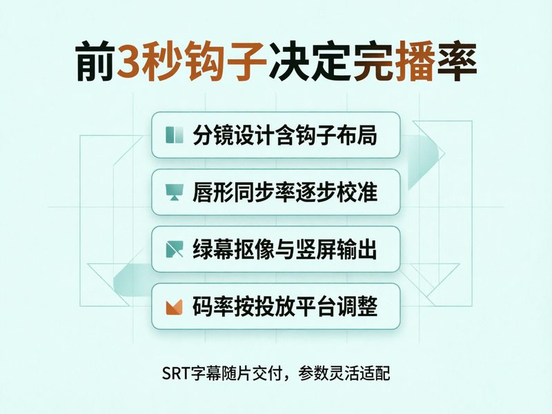 分镜设计与绿幕抠像解决的是单条成片的技术细节,从需求沟通到成片交付具体分几步则是流程层面的事。
