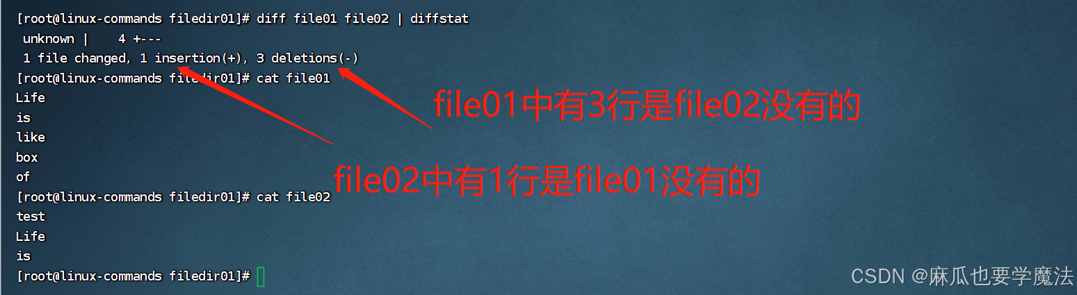 Linux diffstat命令教程：轻松学会diffstat读取diff的输出结果（附语法参数及实例）_diff命令-CSDN博客