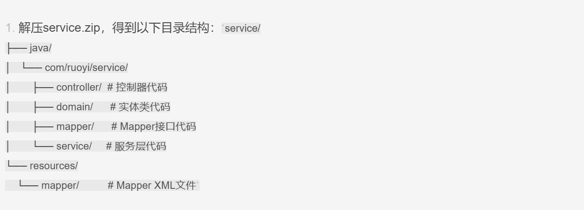 1. 解压service.zip，得到以下目录结构：