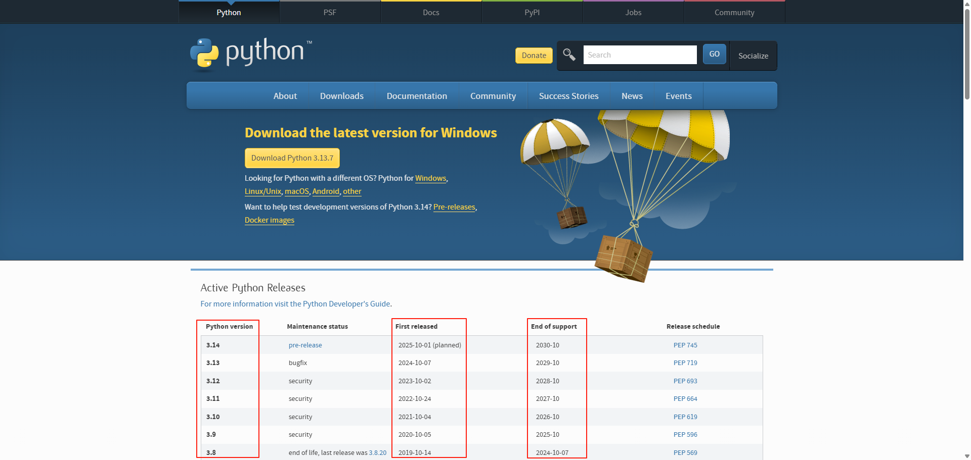 Python >>> Downloads