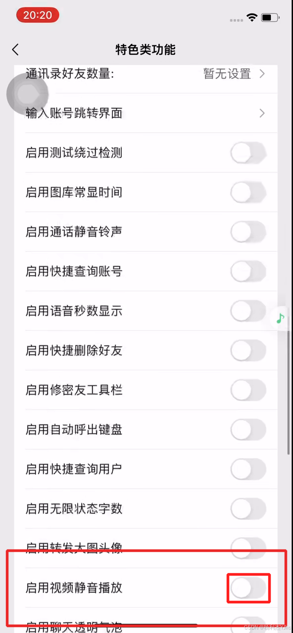 黄白助手 启用视频静音播放开关页面位置