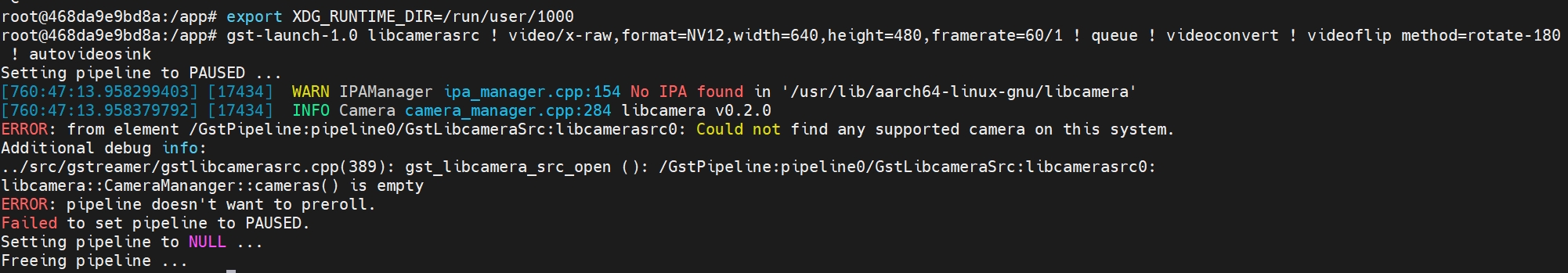 容器内的 libcamera 版本v0.2.0
