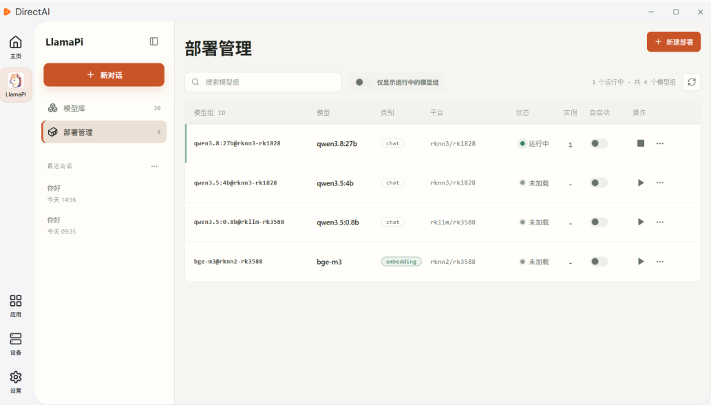 LlamaPi 部署管理界面