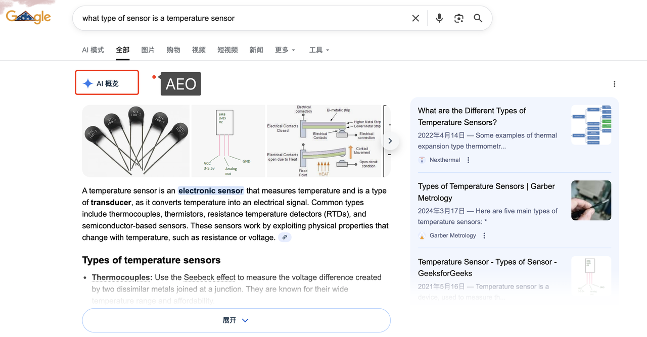 AEO 让 AI 能够快速生成一个高置信度的初始答案 Google AI Overview