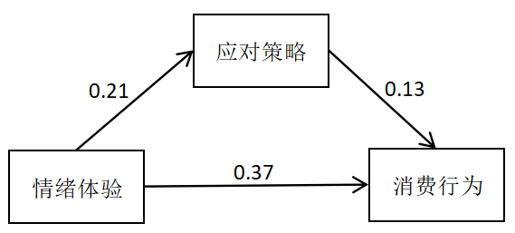 应对策略在情绪体验与消费行为之间中介作用