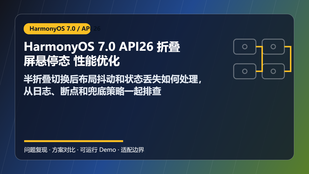 HarmonyOS 7.0 API26 折叠屏悬停态 性能优化：半折叠切换后布局抖动和状态丢失如何处理，从日志、断点和兜底策略一起排查