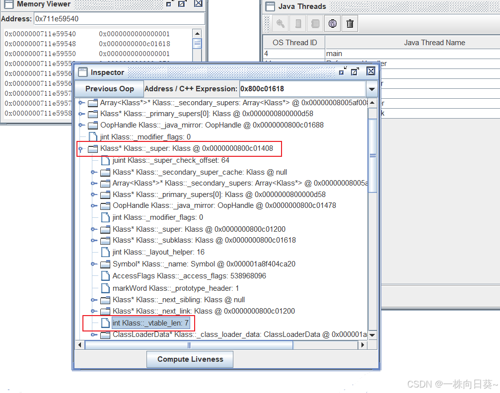 该图显示中虚方法表的长度为7
