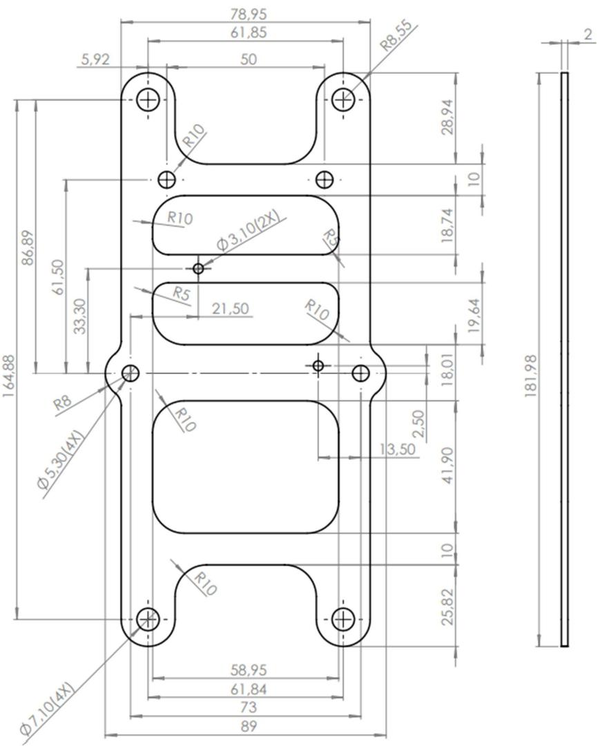 ARS 548 RDI 尺寸图-机械示例配置支架
