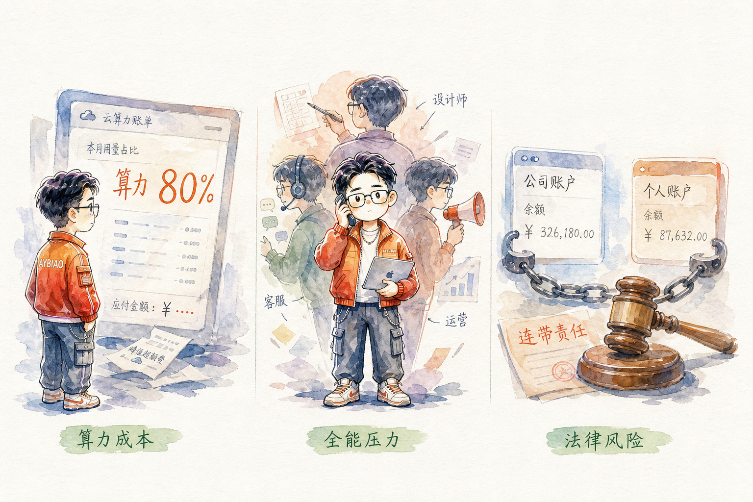图片：一人公司的三个风险