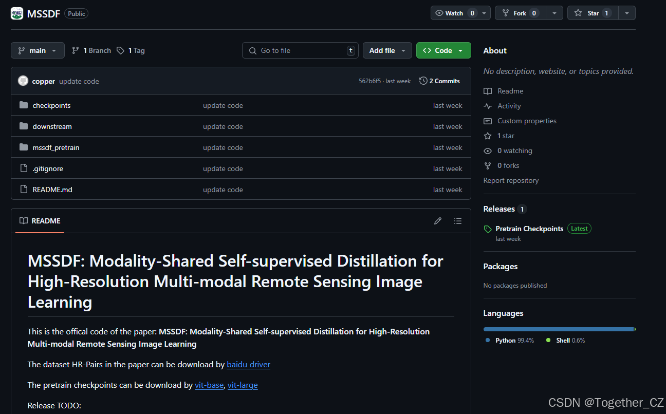 MSSDF: Modality-Shared Self-supervised Distillation for High-Resolution ...