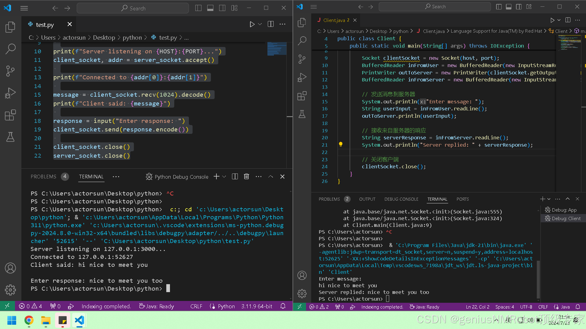 python:socket服务端与Java:socket客户端通讯演示_python socket client 向 java server ...