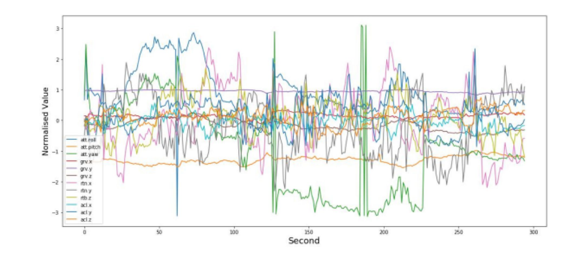 Sample from MotionSense datase