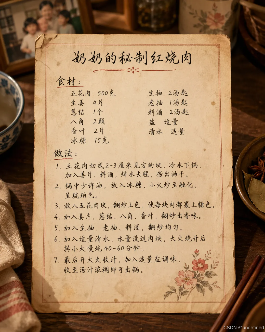 手写食谱图