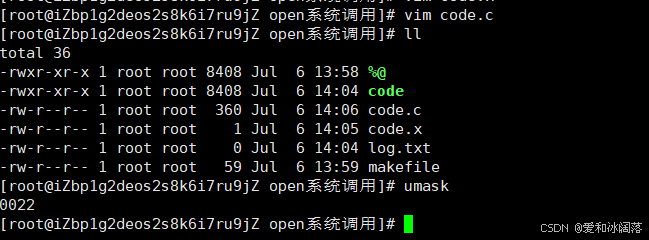 设置 mode 为 0666 后，最终权限还会受到 umask 影响。
