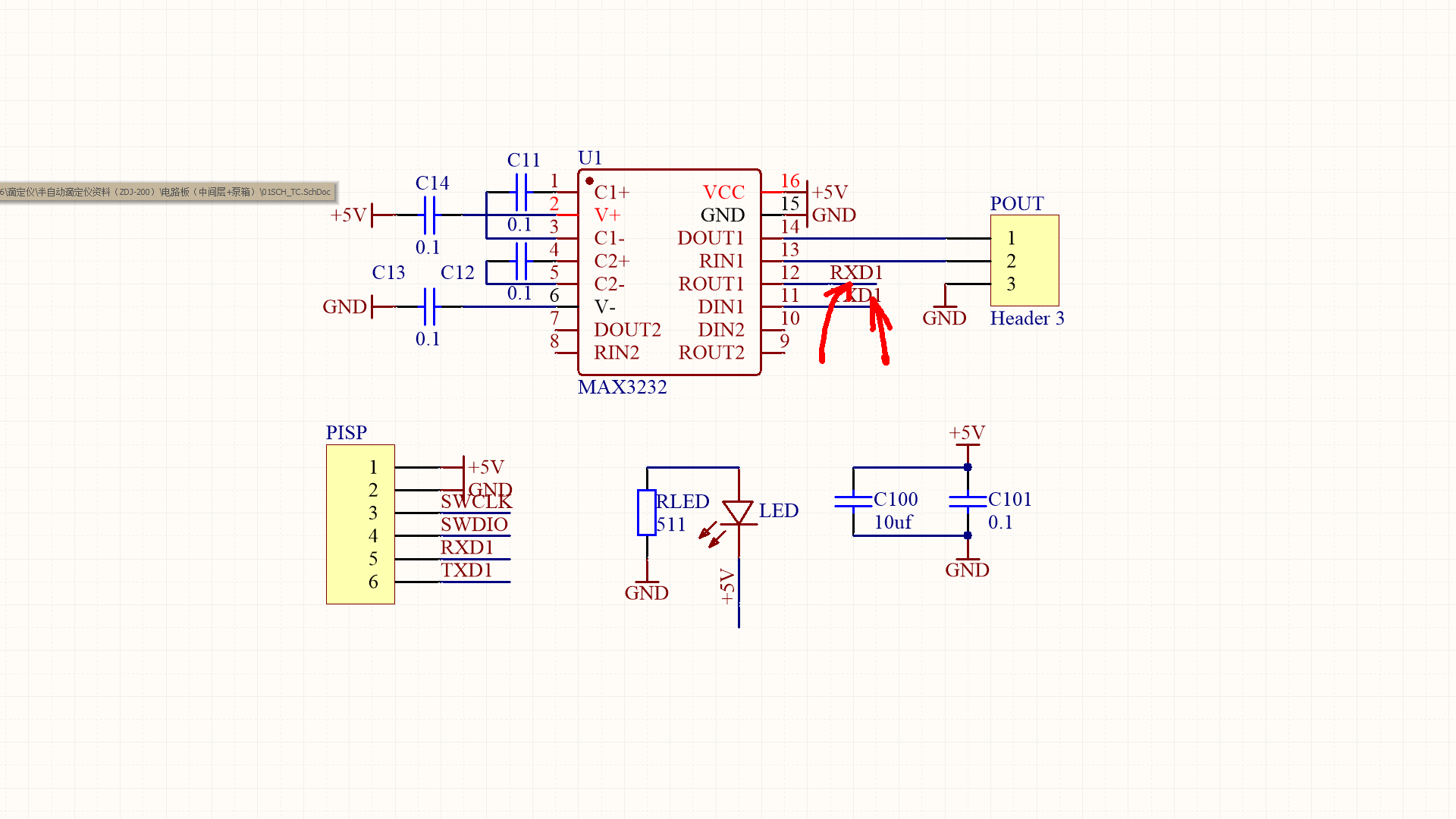 MAX3232 converter board PCB