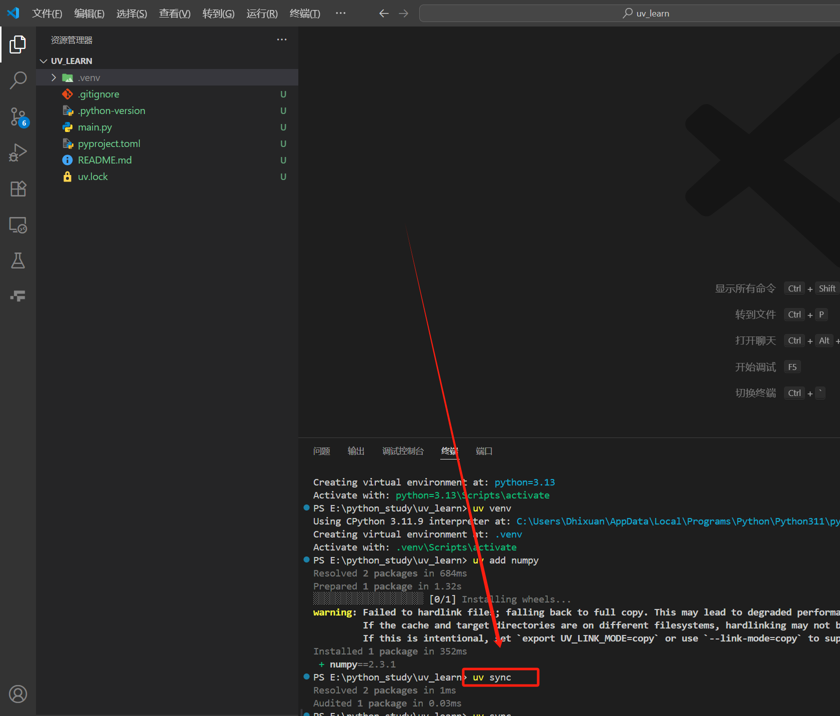 Windows系统下python新一代三方库管理工具uv及VSCode配置_vscode uv