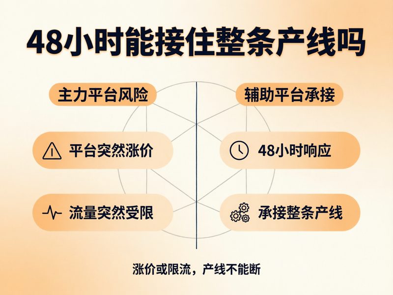 主力平台涨价或限流后辅助平台能否48小时接住产线，取决于是否提前跑通过至少3集完整流程。
