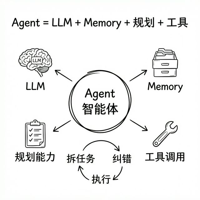 Agent 智能体：拆解任务、调用工具、检查结果、再迭代