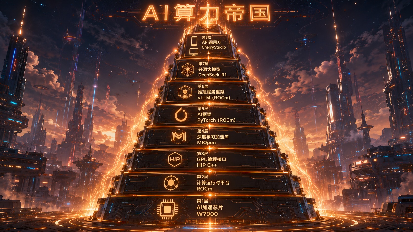 图1 AI算力帝国的8层架构