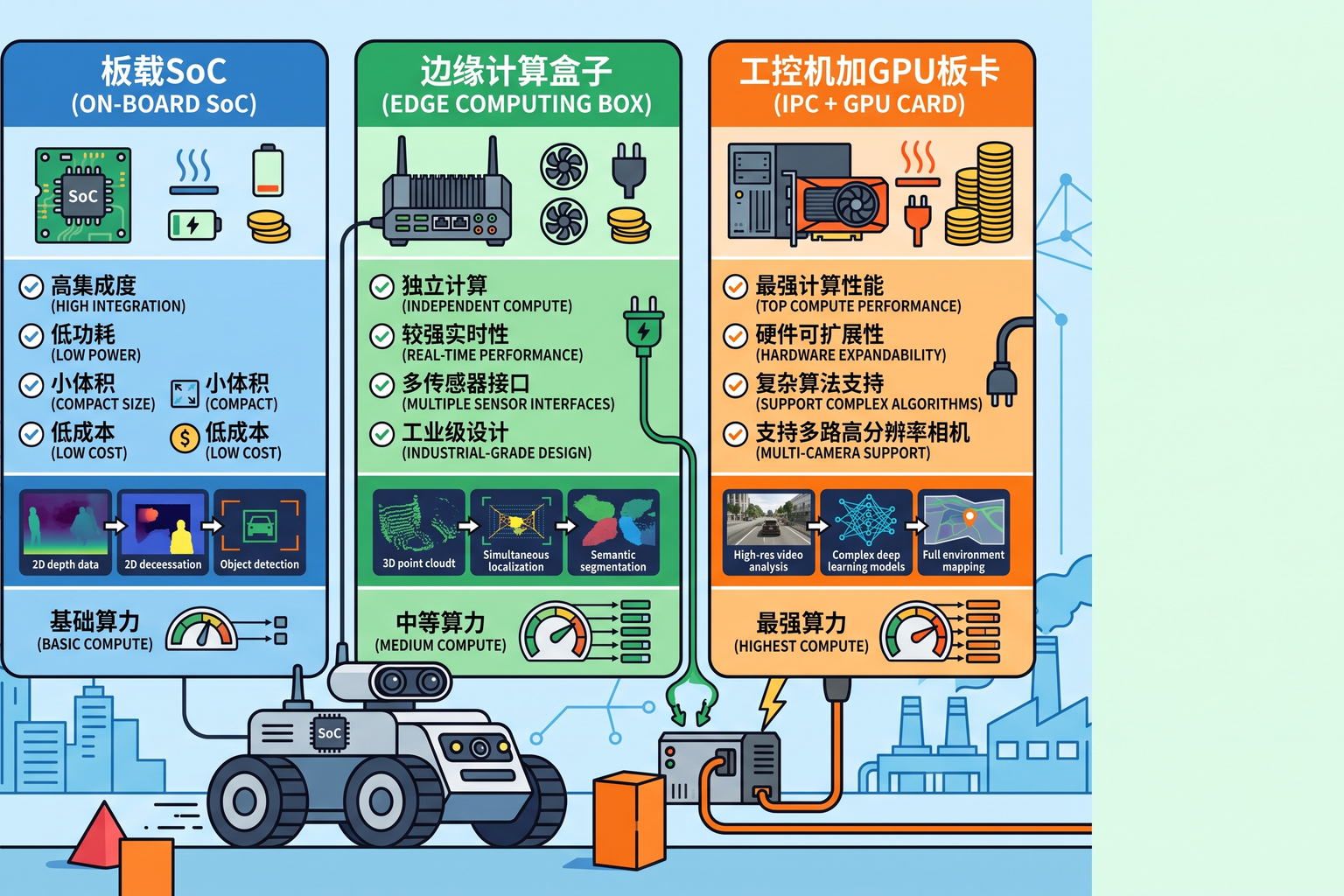 插图：避障算力硬件三档形态