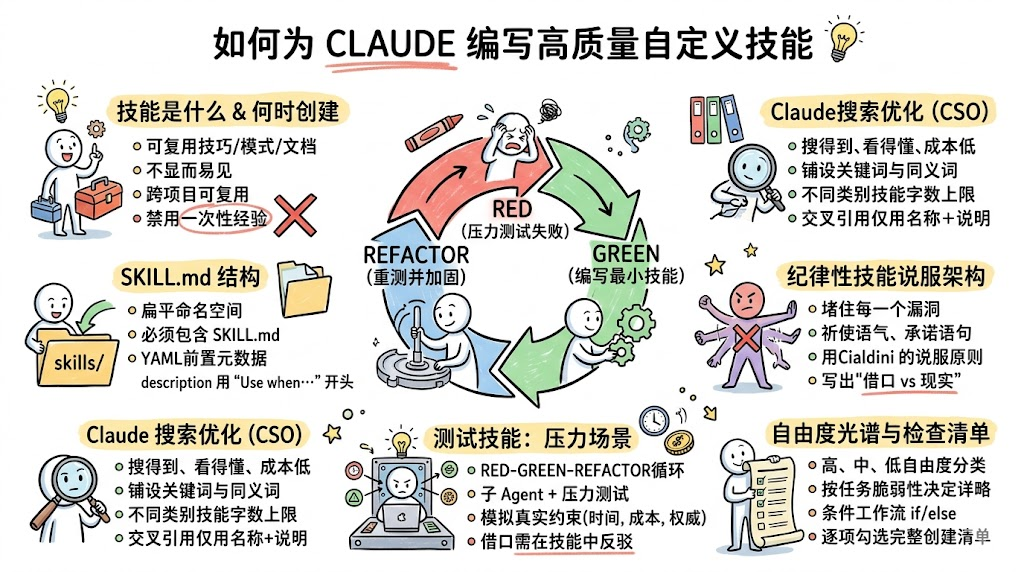 Superpowers - 17 把「写技能」当成工程实践：面向 Claude 的自定义技能编写完整指南