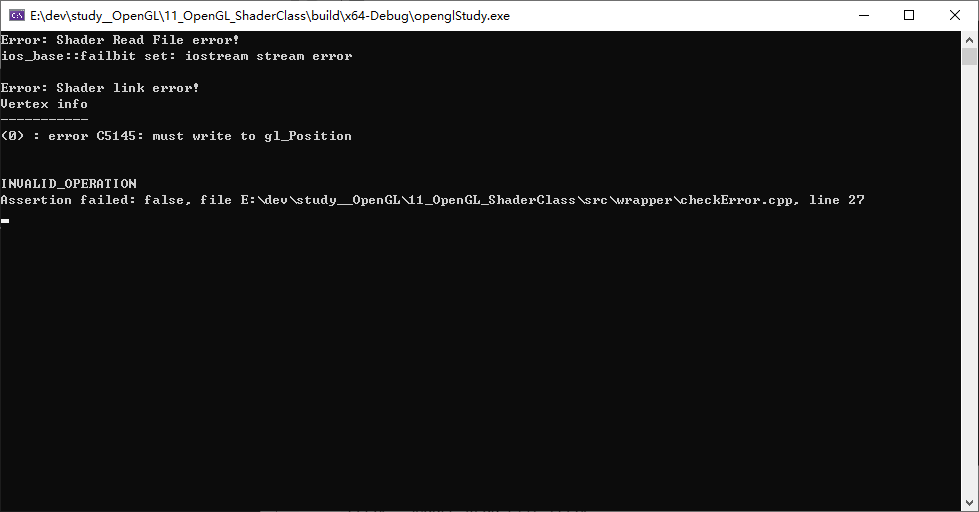 【OpenGL】ios_base::failbit set: iostream stream error_badbit set ...