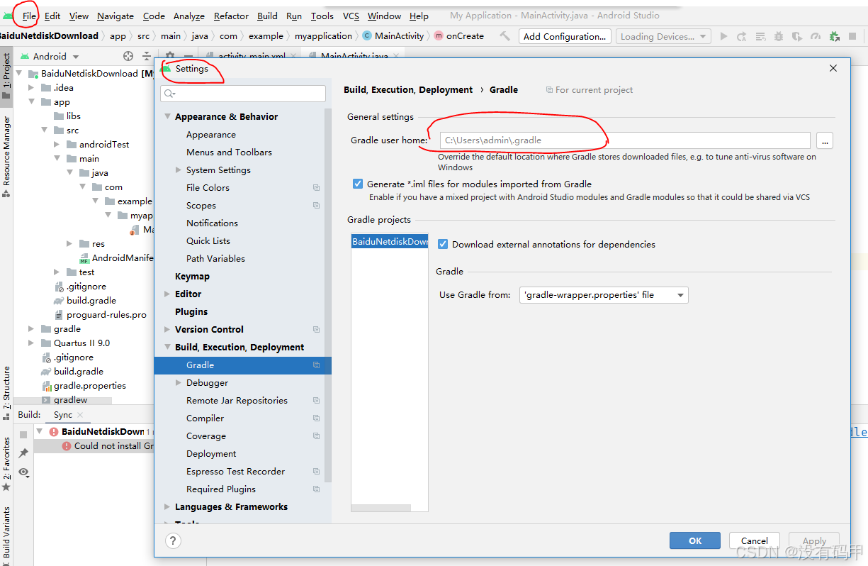 Could not install Gradle distribution from 的解决办法-CSDN博客