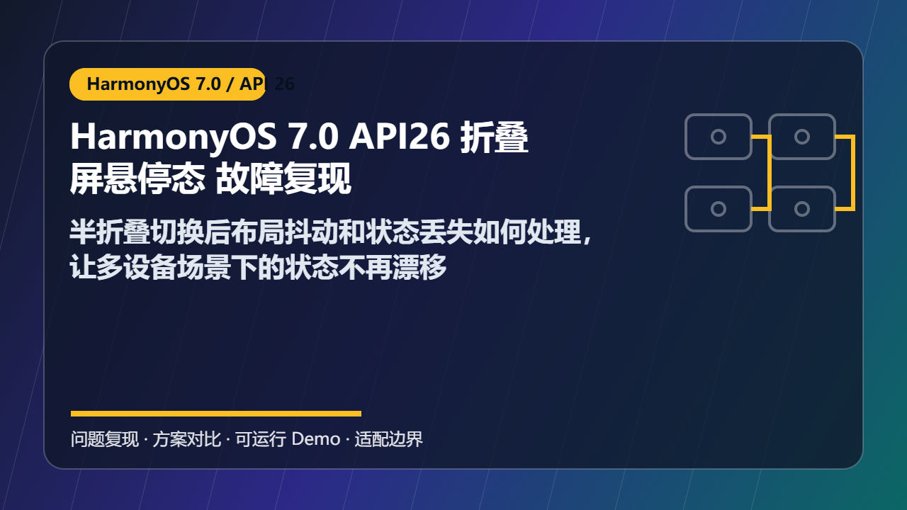 HarmonyOS 7.0 API26 折叠屏悬停态 故障复现：半折叠切换后布局抖动和状态丢失如何处理，让多设备场景下的状态不再漂移