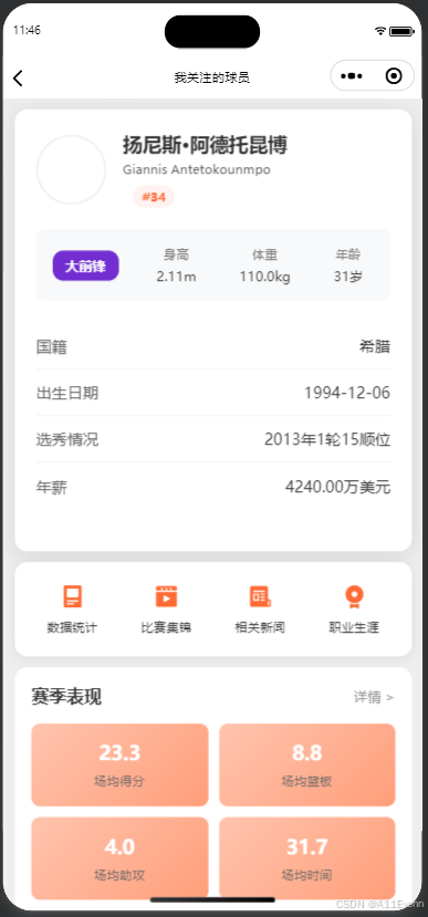 关注的球员