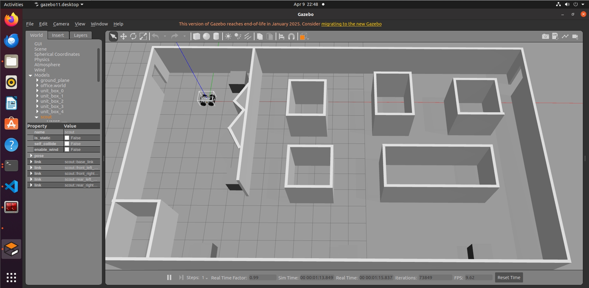 在Gazebo仿真平台进行Cartographer 3D的建图和导航仿真。(Velodyne 16 + IMU)_cartographer仿真 ...