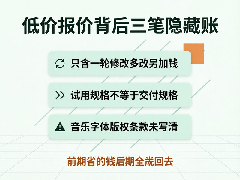 单价、试用规格和版权条款是最容易踩的三个坑,常见问题集中解答。