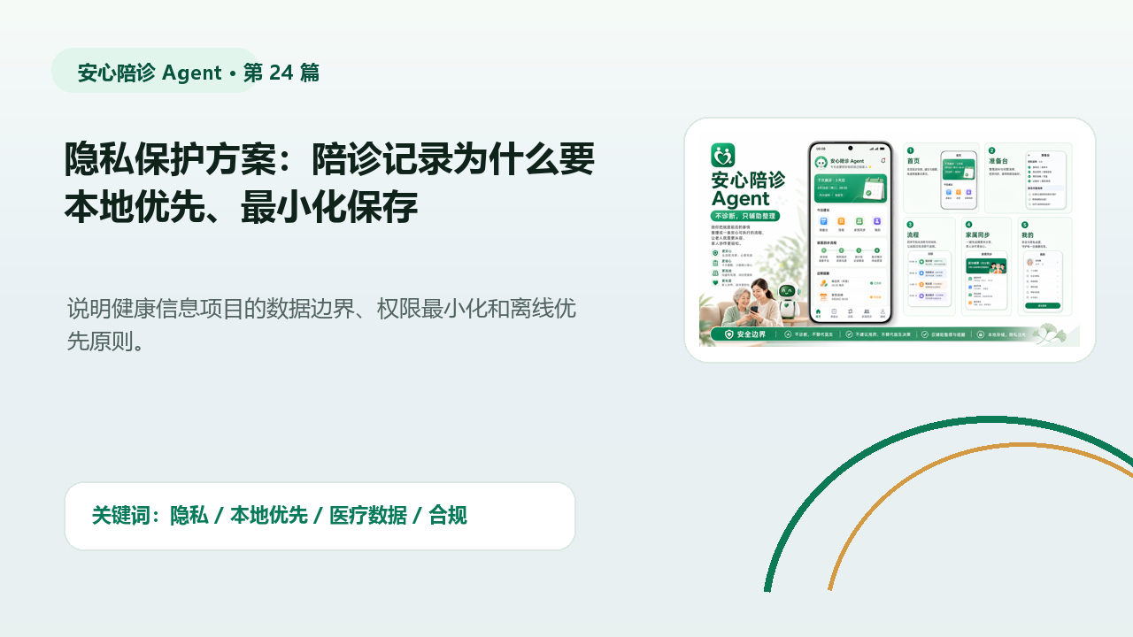 隐私保护方案:陪诊记录为什么要本地优先、最小化保存 封面