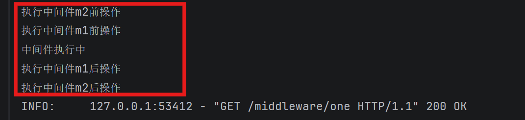 Middleware log output