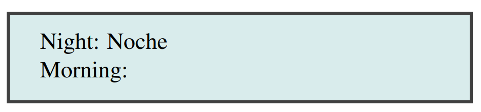 Night: Noche；Morning:
