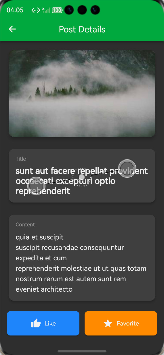 帖子详情页：ALT标签：Flutter鸿蒙化帖子详情页显示效果图