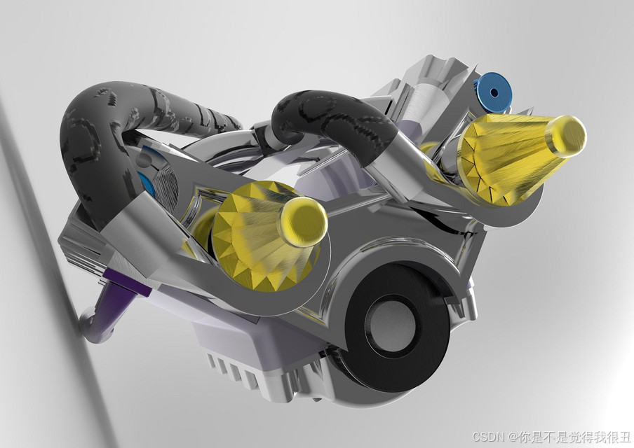 Catia 中的 V6 引擎數模（stp，catia模型）