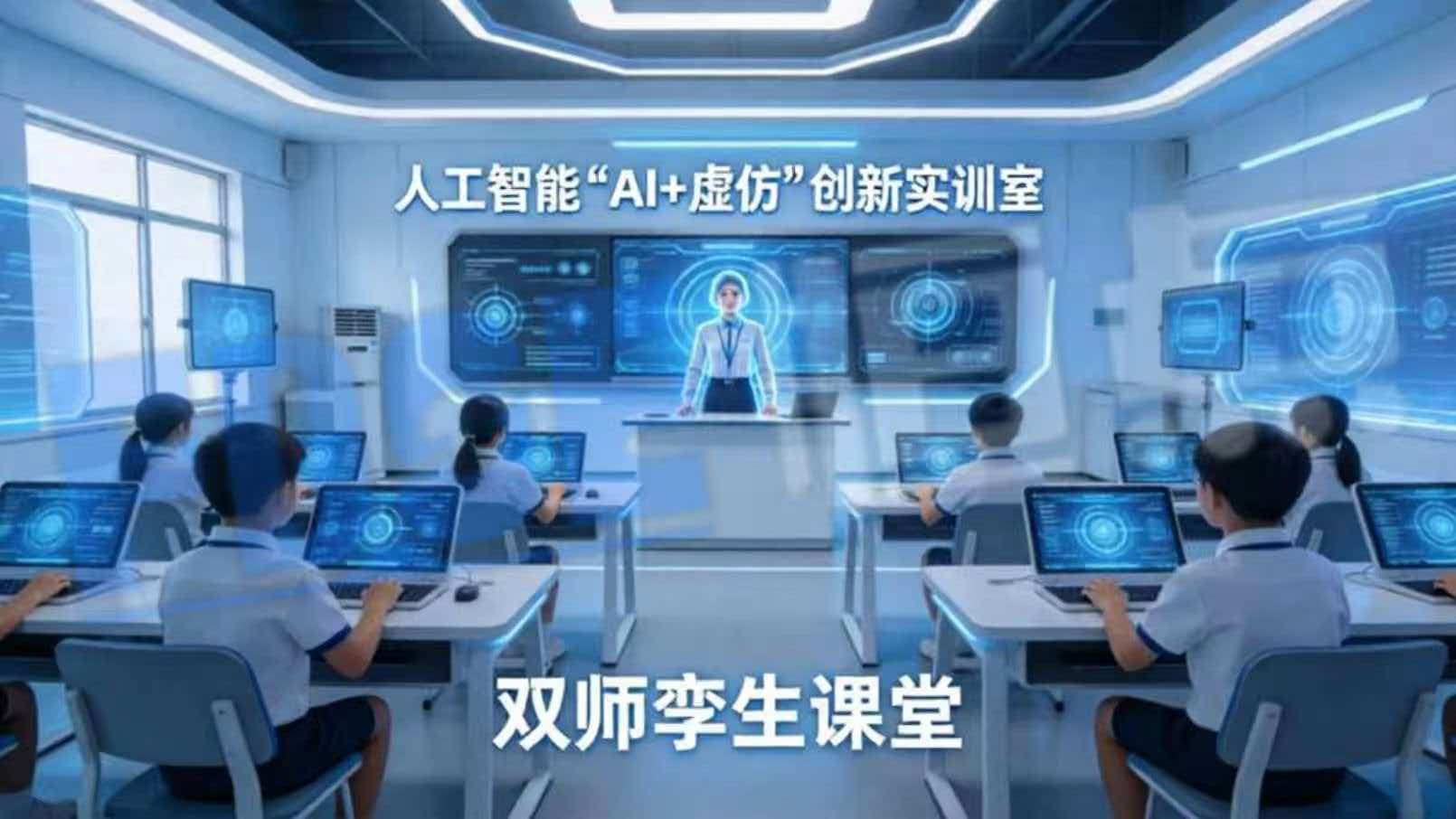 人工智能“AI+虚仿”创新实训室的双师孪生课堂