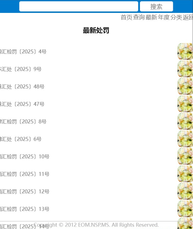 最新处罚列表