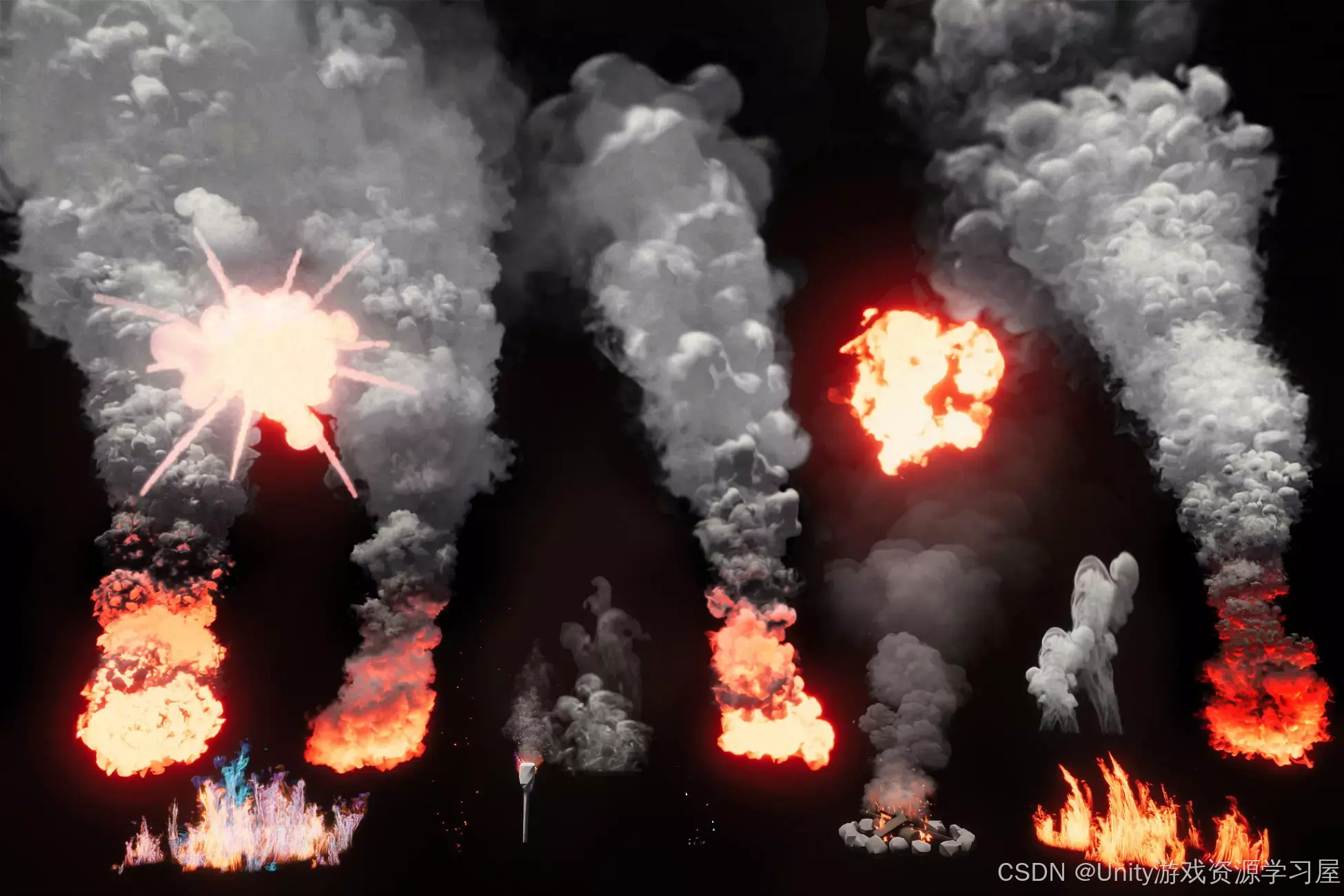 【Unity 火焰和烟雾效果插件】Fire & Smoke - Dynamic Nature 利用高级的粒子系统和物理模拟,为游戏或应用提供了 ...