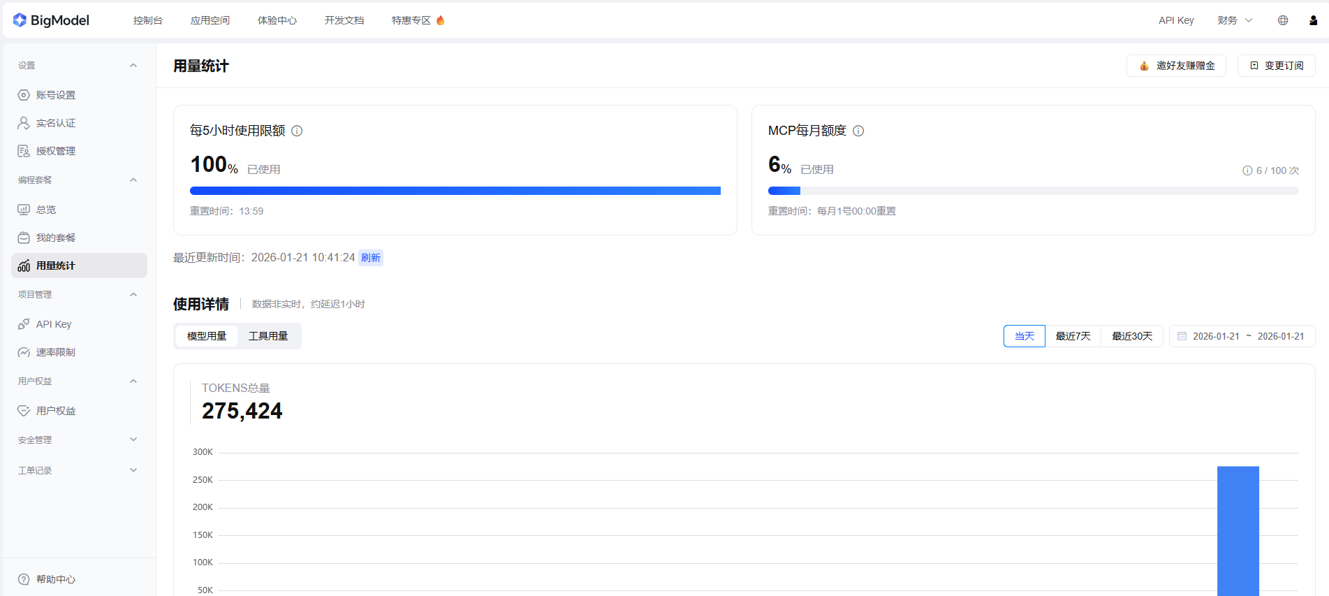 5小时限额1小时用完