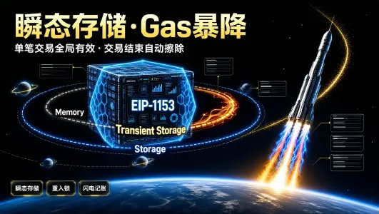 Solidity 瞬态存储(Transient Storage EIP-1153)实战:低成本重入锁与跨调用数据传递封面图