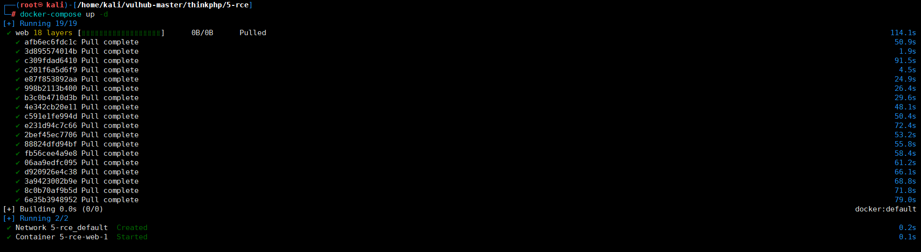 vulhub-master靶场下的Thinkphp/5-rce