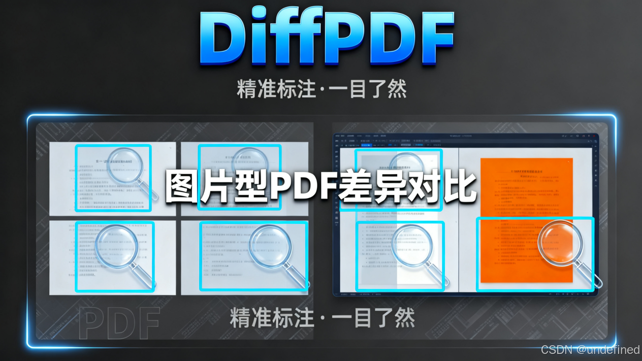 Diffpdf Logo DiffPDF 专业 PDF 对比工具:精准标注图片型 PDF 差异!-CSDN博客