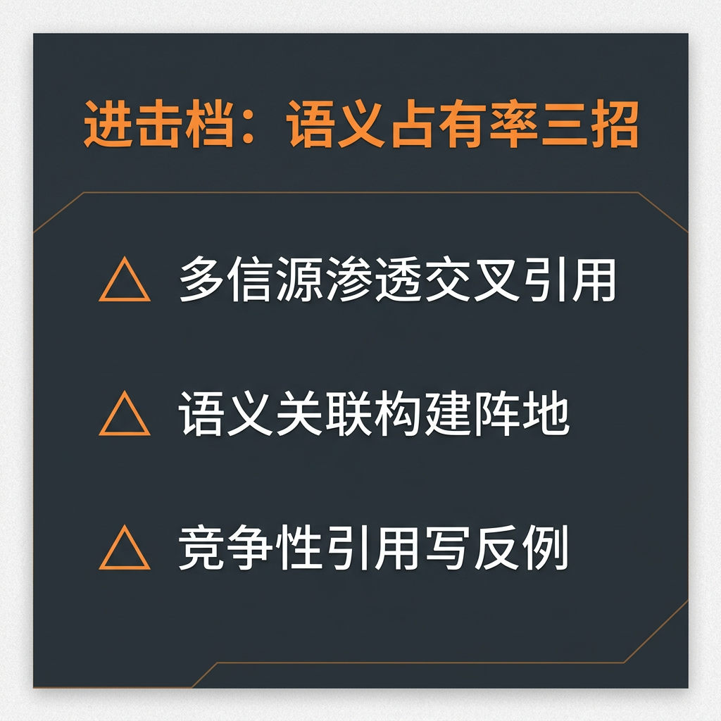 进击档:语义占有率三招