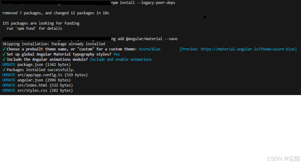解决angular安装依赖出现× Package install failed, see above.The Schematic ...