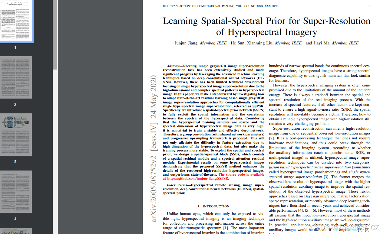 Learning Spatial-Spectral Prior for Super-Resolutionof Hyperspectral ...