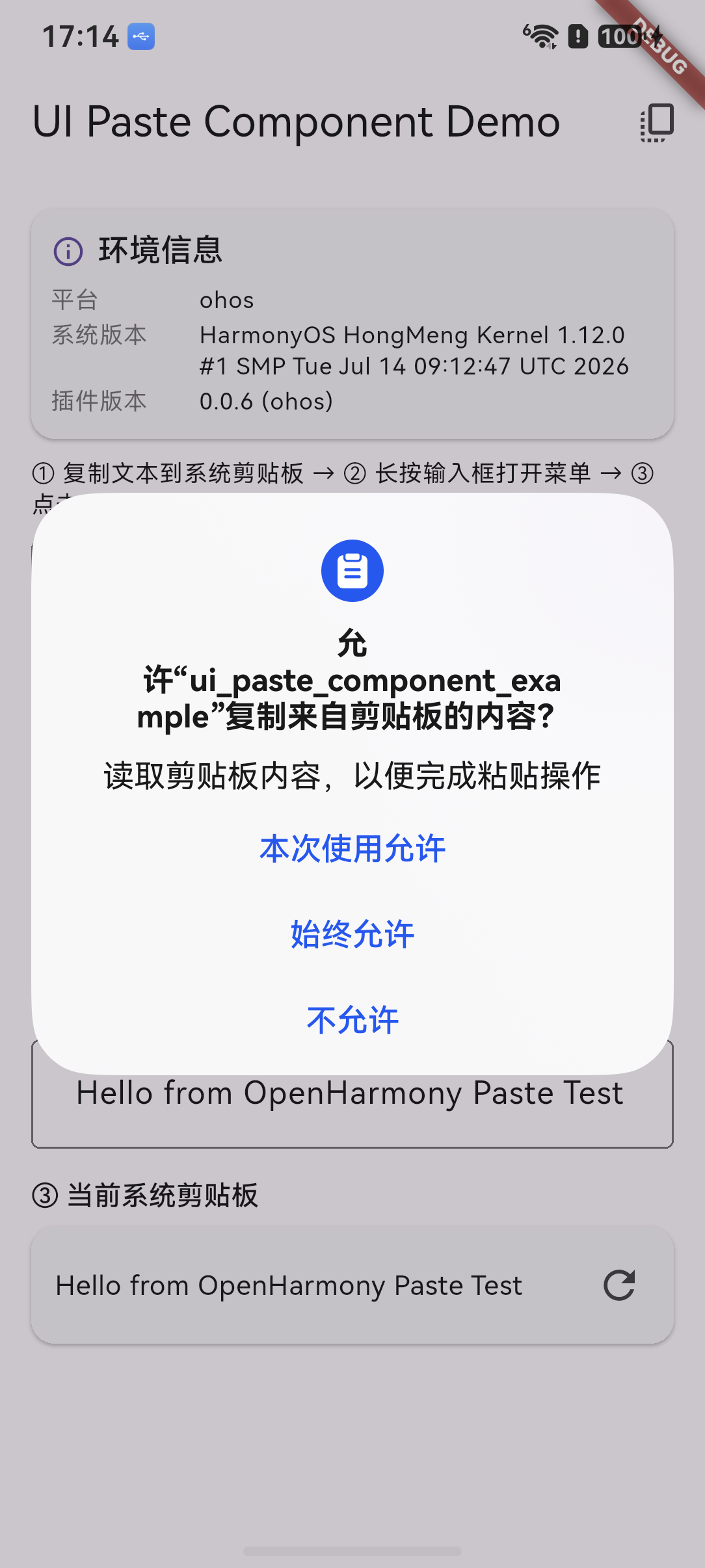获取复制后显示剪贴板内容