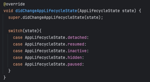 didChangeAppLifecycleState