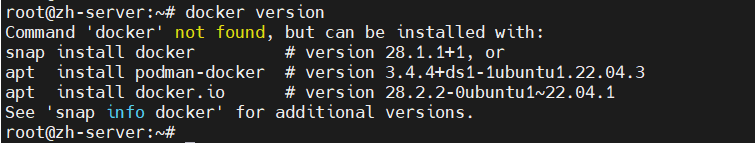 由此可以看出我们并没有安装docker
